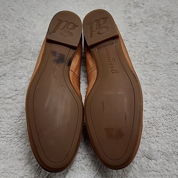 PAUL GREEN NEWCASTLE TAN LEATHER GOLD CHAIN LINK LOAFERS LADIES SIZE 10 NWOB - Picture 14 of 16